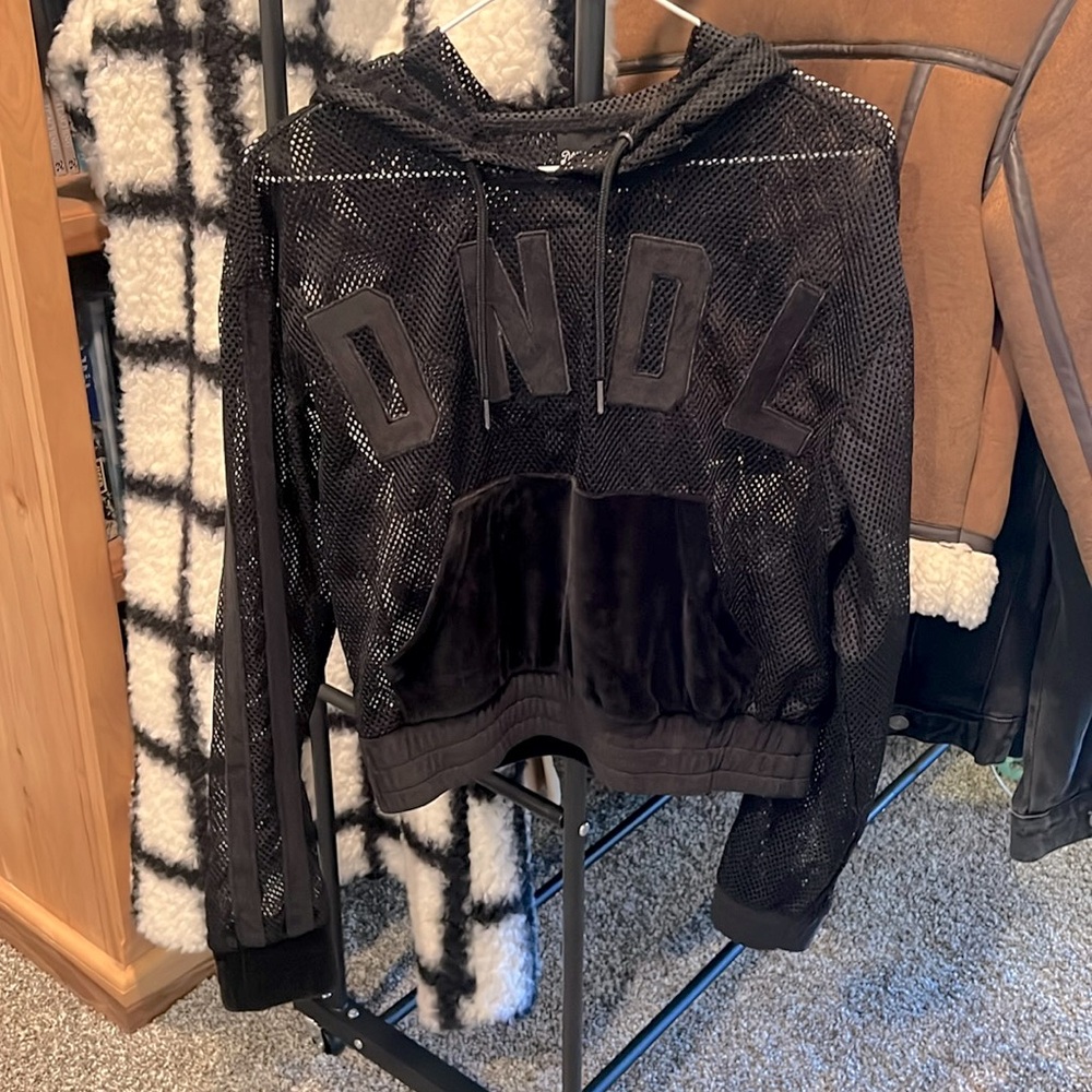 Doughnuts and deadlifts velour mesh hoodie never worn